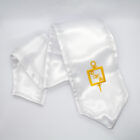 White Satin Stole with Gold SPA Monogram Embroidery