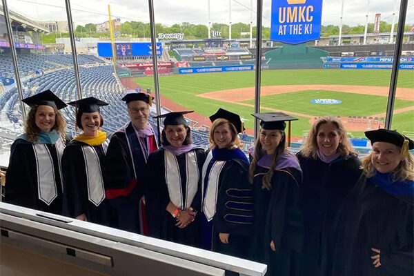 UMKC School of Dentistry graduates at Kauffman Stadium